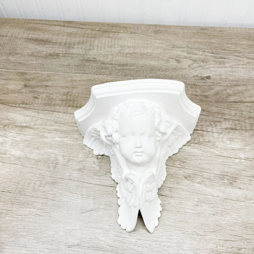 Vintage Cherub Shelf Set: Mid-Century Modern Angel Decor